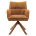 Set van 2 - Nest of Nora Eetkamerstoelen Nena met armleuning - Draaibaar - Chenille en eiken poten - Roest