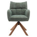Set van 2 - Nest of Nora Eetkamerstoelen Nena met armleuningen draaibaar - Chenille - Bosgroen