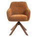 Set van 2 - Nest of Nora Eetkamerstoelen Mavi - Draaibaar en met armleuning - Chenille met eikenhouten poten - Roest