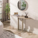LifestyleFurn Sidetable Atif Keramiek in travertinlook, 120cm - Beige - Ovaal