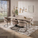 LifestyleFurn Deens Ovale Eettafel Marisa Keramiek in Travertinlook, 215 x 105cm - Zand - Ovaal