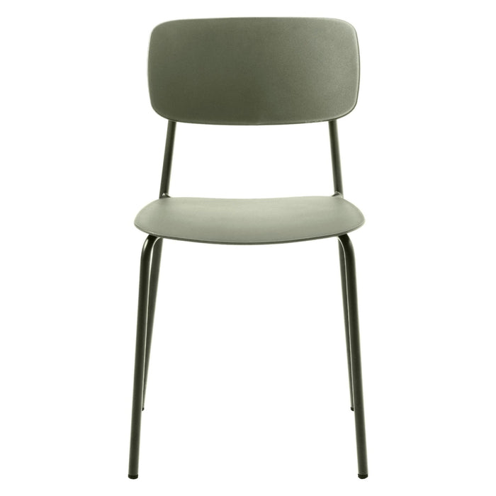 Set van 4 - Nest of Nora Eetkamerstoelen Elin - Metaal - Olijfgroen