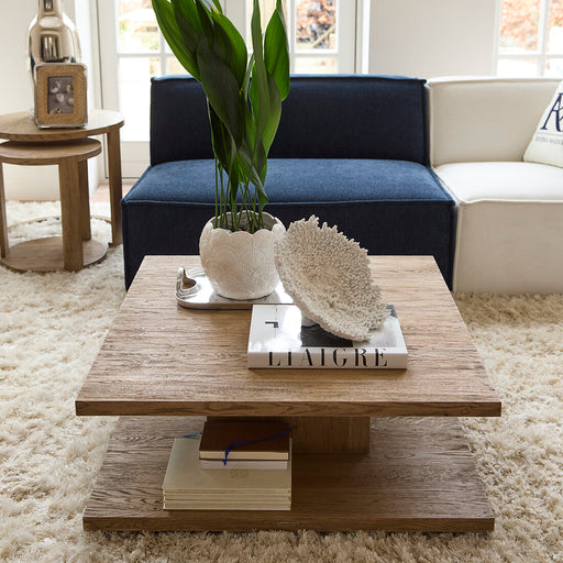 Rivièra Maison Salontafel Vermont Eikenhout, 90 x 90cm - Bruin - Vierkant - ThatLyfeStyle