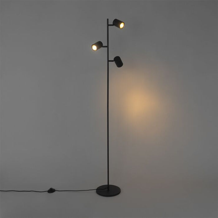 Moderne vloerlamp zwart 3-lichts - Jeana