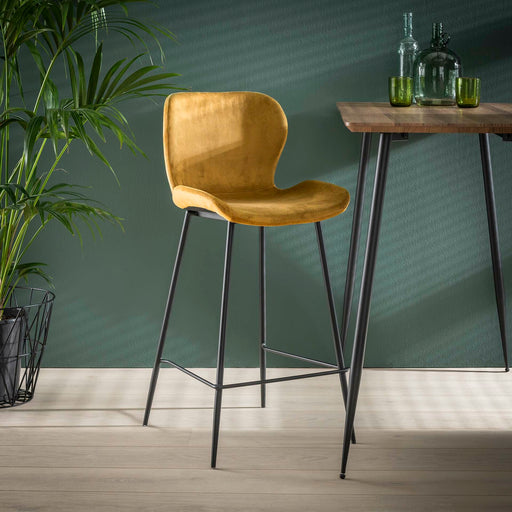 Barstoel Gael Velvet - Goud (zithoogte 67cm)