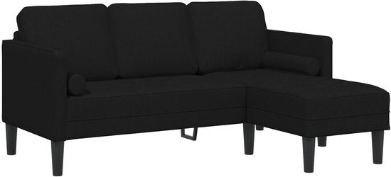vidaXL - 3-Zits - Bank - Zwart - 160cm - Stof - ThatLyfeStyle