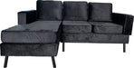 Hoekbank design Venna 200cm zwart velvet - ThatLyfeStyle