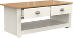 VCM Houten salontafel wit met lades - ThatLyfeStyle