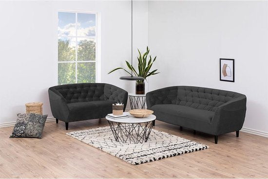 Velvet 2.5-zitsbank Salem Donker Grijs - ThatLyfeStyle