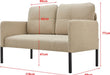 Tweezitsbank Reichling 77x119x69 cm beige en zwart - ThatLyfeStyle