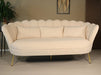 Zitbank Belle 3 zits velvet crème 180cm - ThatLyfeStyle
