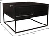 Salontafel vierkant industrieel mangohout 70cm zwart visgraat - ThatLyfeStyle