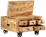vidaXL - Salontafel mangohout met lade - 70x70x40 cm - ThatLyfeStyle