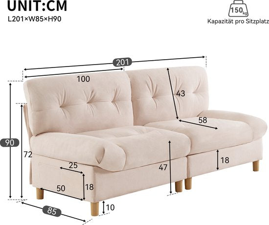 2-zits sofa - bank met opbergruimte van Teddy