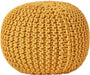 Homescapes Rond gebreide poef 100% katoen - mosterdgeel - ThatLyfeStyle