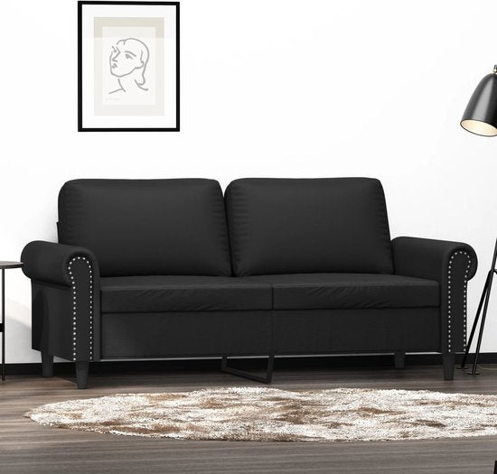 vidaXL - Tweezitsbank - 140 - cm - kunstleer - zwart - ThatLyfeStyle