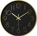 Tyme Wandklok - 30cm - Stil - Quartz - Zwart Goud - ThatLyfeStyle