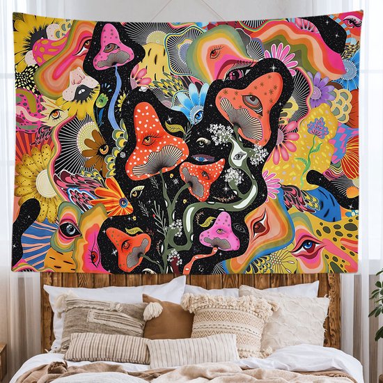 Ulticool - Paddestoel Psychedelisch - Wandkleed - 200x150 cm - ThatLyfeStyle