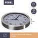 Perel Wandklok, rond, analoog, 30 cm, (DCF), aluminium, zilver - ThatLyfeStyle