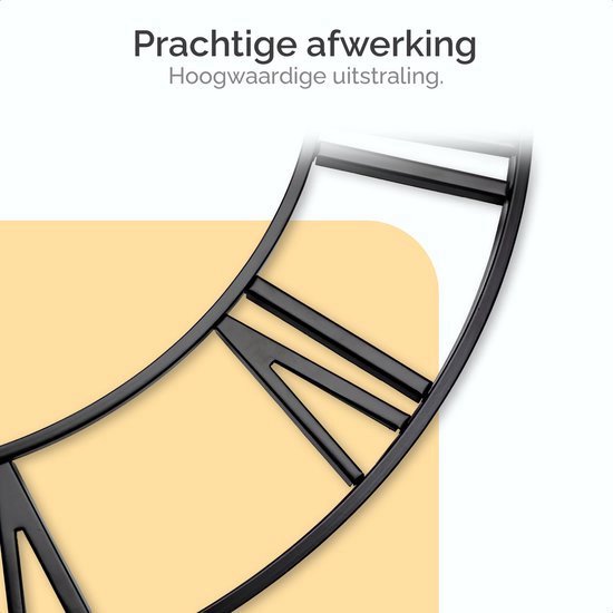 Goliving Wandklok Industrieel - Stil - Metaal - Ø 70 cm - Zwart - ThatLyfeStyle