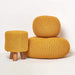 Homescapes Rond gebreide poef 100% katoen - mosterdgeel - ThatLyfeStyle