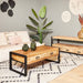 StarFurn Salontafel Boaz 2 Lades Naturel Mangohout 120cm - ThatLyfeStyle