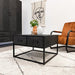 HUUS Salontafel Floor - Vierkant - Visgraat - Zwart - Mangohout - ThatLyfeStyle