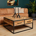 Meubels4nu - Mangohouten salontafel met lade Arlington - Vierkant - ThatLyfeStyle
