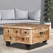 vidaXL - Salontafel mangohout met lade - 70x70x40 cm - ThatLyfeStyle