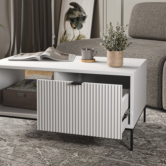 Vicco Eliza Salontafel  lade Wit – 90 x 50 cm - ThatLyfeStyle
