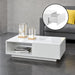 Salontafel Biskra met plank en lade 95x55x31 wit - ThatLyfeStyle