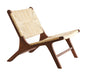 Light & Living Fauteuil Payan Teakhout en bananenblad - Bruin - Japandi