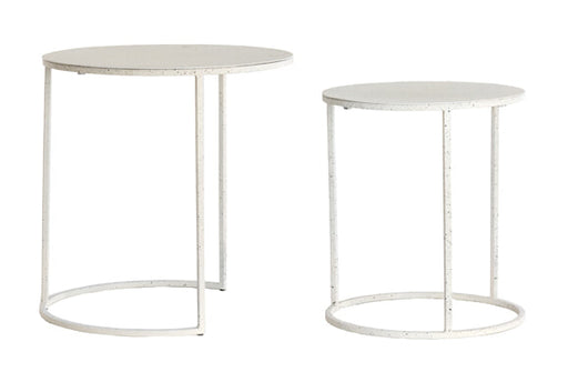 Light & Living Bijzettafel Sadar Set van 2 stuks - Wit/Lichtgrijs