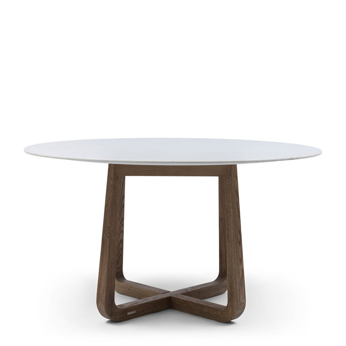 Rivièra Maison Ronde Eettafel Casone Marmer en eikenhout, 140cm - Wit