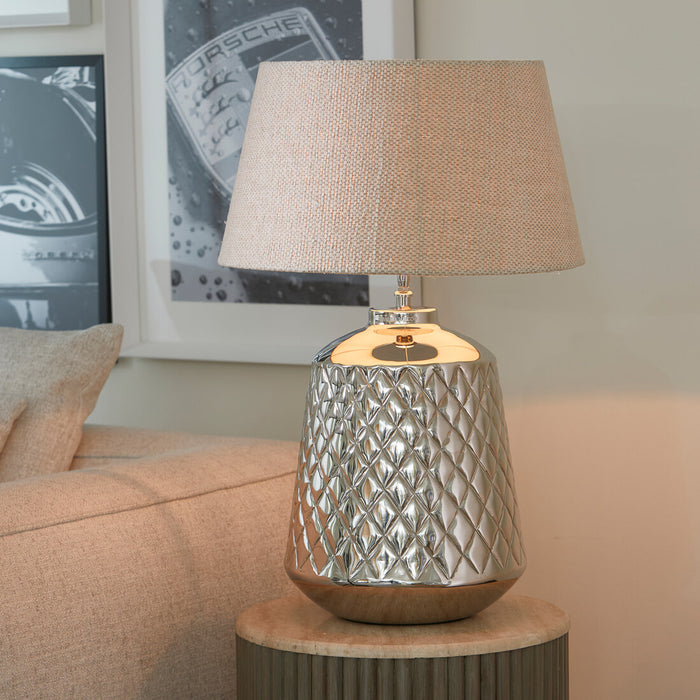 Rivièra Maison Tafellamp Maribel Aluminium, 41cm (excl. kap) - Zilver