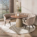 LifestyleFurn Ronde Eettafel Abagail Acaciahout en beige metaal, 130cm - Bruin