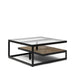 Rivièra Maison Salontafel Graydon Glas en Eikenhout, 90 x 90cm - Bruin - Vierkant