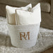 Riviera Maison Mand RM Monogram Raffia, 43cm - Wit