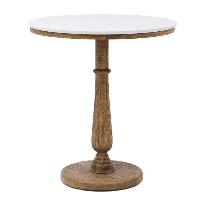 Rivièra Maison Ronde Bistrotafel Amalfi Marmer en eikenhout, 70cm - Wit