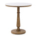 Rivièra Maison Ronde Bistrotafel Amalfi Marmer en eikenhout, 70cm - Wit