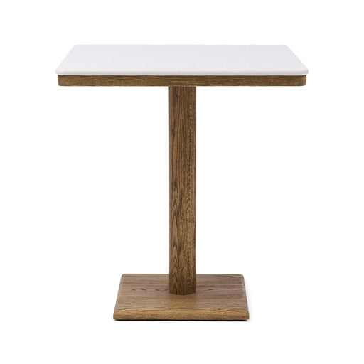 Rivièra Maison Bistrotafel Amalfi Marmer en eikenhout, 70 x 70cm - Wit