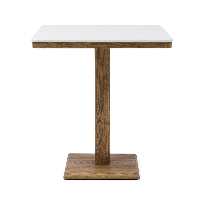 Rivièra Maison Bistrotafel Amalfi Marmer en eikenhout, 70 x 70cm - Wit