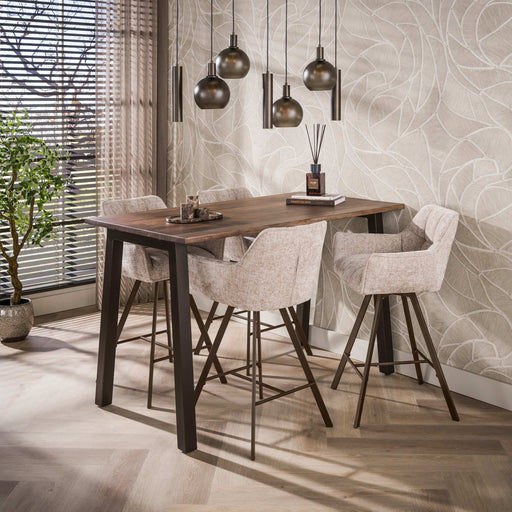 LifestyleFurn Bartafel Danecia Acaciahout, 147 x 80cm - Bruin - ThatLyfeStyle