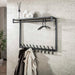LifestyleFurn Kapstok Letica Met 20 haken en keramieklook plank - 3D zwart bruin