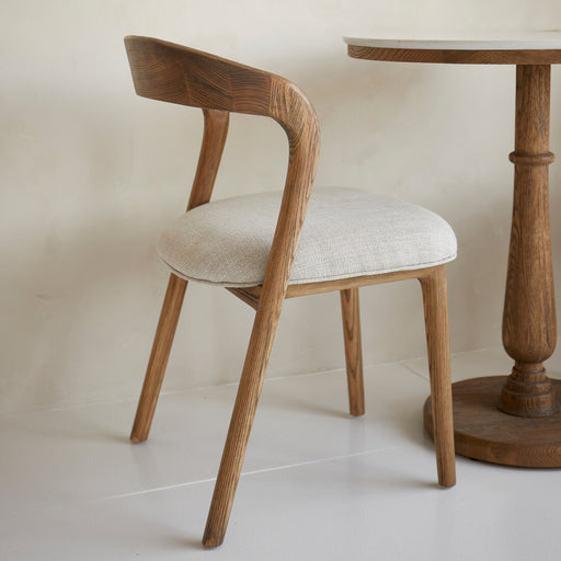 Rivièra Maison Eetkamerstoel Puglia Eikenhout en stof - Fabulous Flax - ThatLyfeStyle