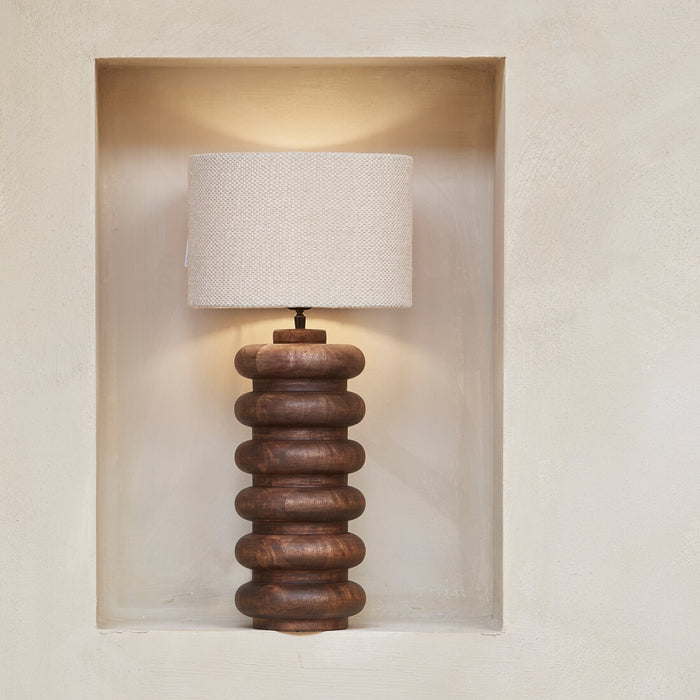 Rivièra Maison Tafellamp Bangli Mangohout, 50cm (excl. kap) - Bruin