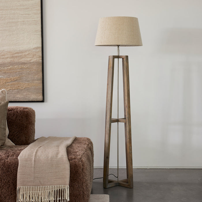 Rivièra Maison Vloerlamp Royalton Mangohout, 134cm (excl. kap) - Naturel