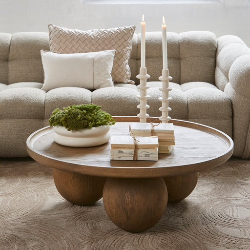 Rivièra Maison Ronde Salontafel Rockefeller Eikenhout, 100cm - Bruin - ThatLyfeStyle