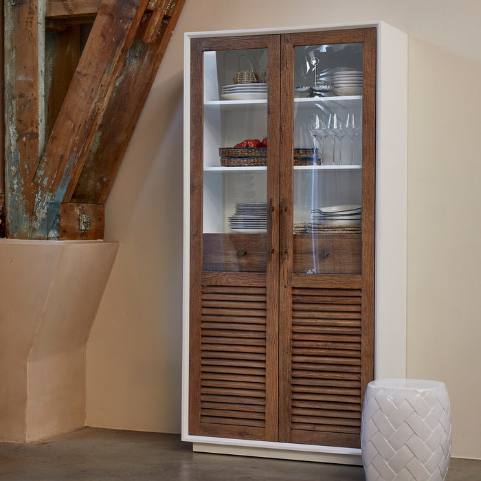 Rivièra Maison Buffetkast Lake House Eikenhout en glas, 205 x 100cm - Bruin
