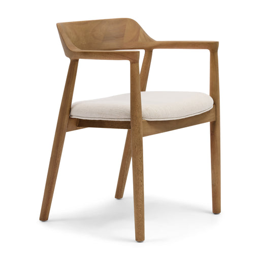 Rivièra Maison Eetkamerstoel Puglia Eikenhout en stof - Fabulous Flax - ThatLyfeStyle